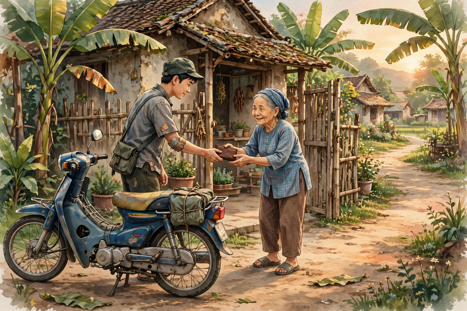 Gieo nhân nào gặt quả ấy: anh xe ôm trả lại chiếc ví cho bà cụ